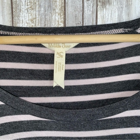 Matilda Jane Gray Pink Striped Once Upon A Time Kettle Tee Tunic Shirt - Picture 6 of 6